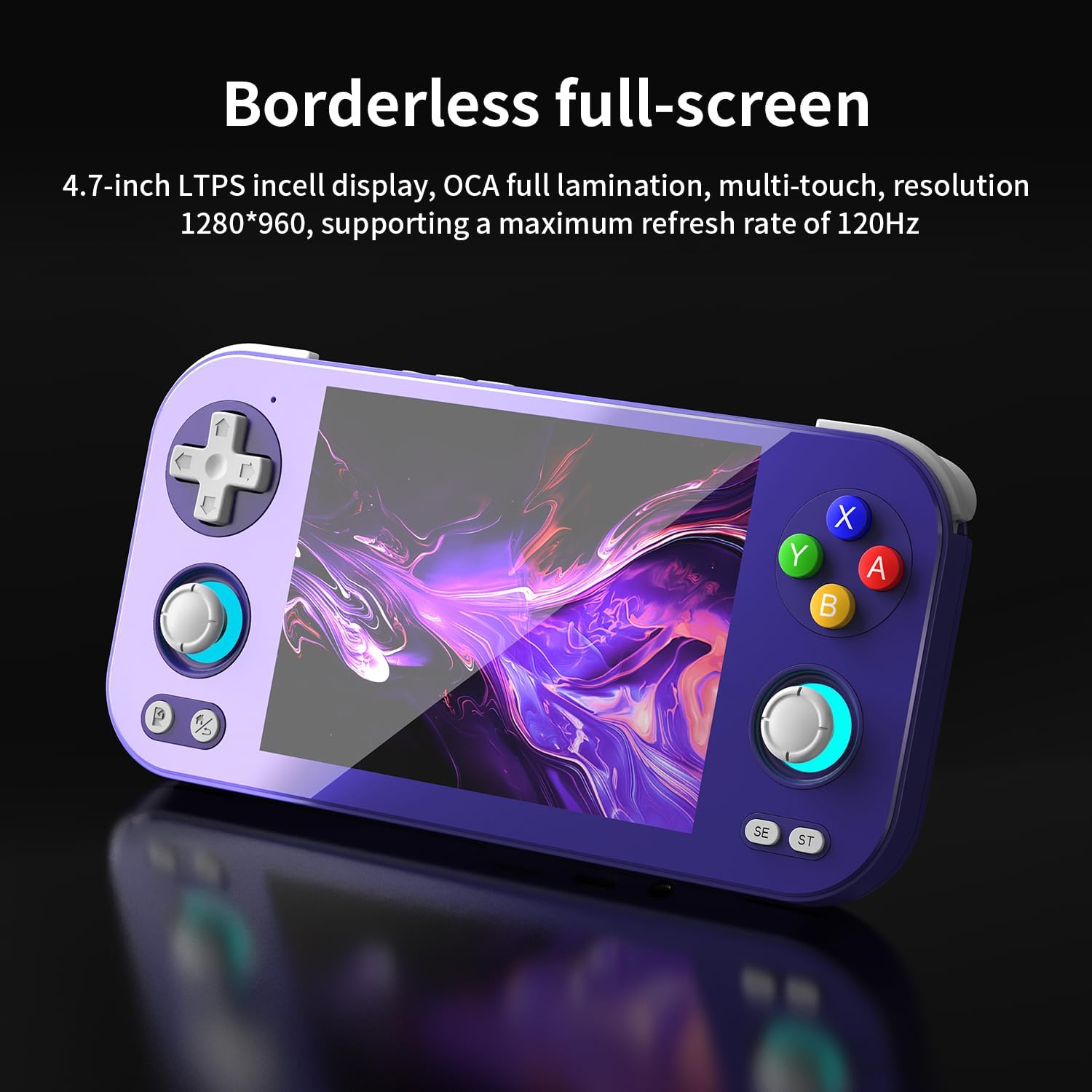 RG476H Retro Game Console Android 13 System Unisoc T820 RG 476H Handheld Game 4.7-inch LTPS Multi-Touch Screen Online Fighting Joystick Supports Output WiFi 5000mAh 8+ 128GB (RG476H-Purple-new) - Image 3