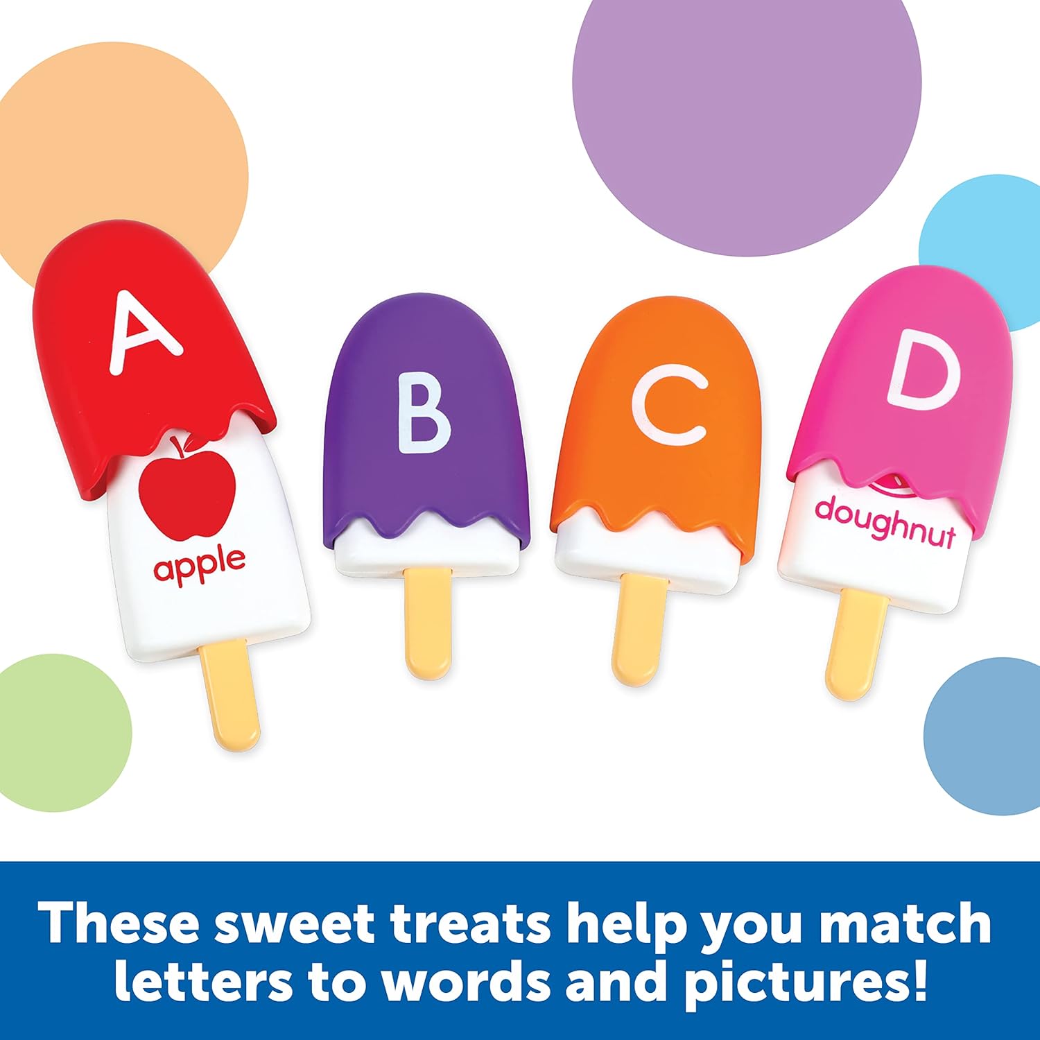 Learning Resources Mini ABC Pops – Alphabet Toys, ABC Puzzle, Phonics Games for Toddlers, Fine Motor Toys, Play Food Set, Preschool Activities, Sensory Bin Letters, Gifts for Kids - Image 2