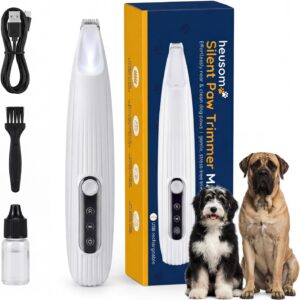Silent Pet Paw Trimmer | Cordless Shaver for Dogs, Cats, Big & Small Animals with Light | Rechargeable Home and Salon Grooming Tool for Paws, Face, Ears, Butt
