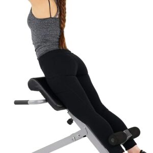 Sunny Health & Fitness Multi-Function Roman Chair with Dip Station & Sit-Up Bench, Adjustable Heavy-Duty Strength Training Equipment for Glutes, Core & Lower Body Workouts, Hyperextension Machine for Home Gym