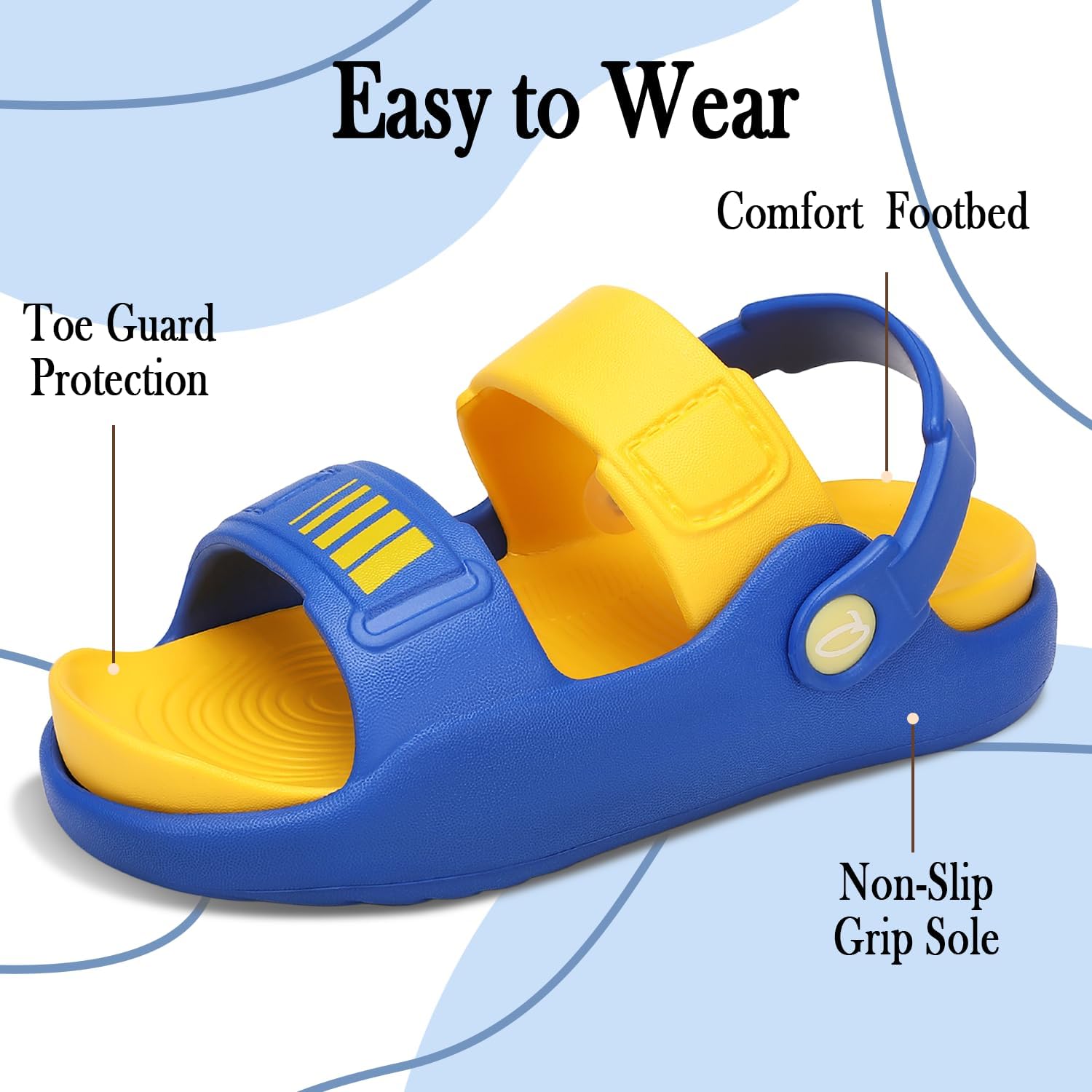 Toddler Sandals Boys Girls,Kids Slippers Comfort Open Toe Sandal Anti Slip Composite Bottom Outdoor Beach Summer Slides - Image 5