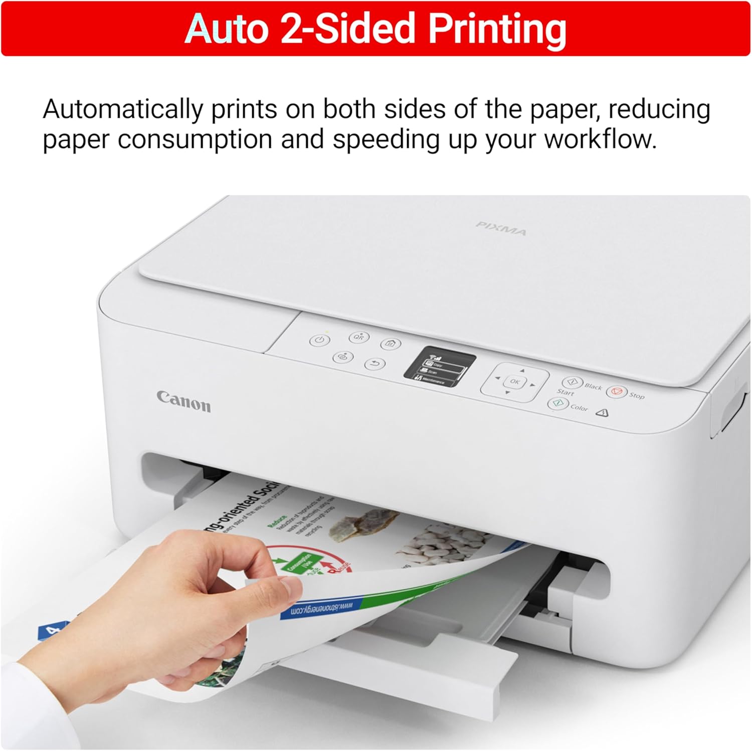 Canon PIXMA TS6520 Wireless Color Inkjet Printer Duplex Printing, White – Home Printer with Copier/Scanner, 1.42” OLED Display, Intuitive Control Panel, Compact Design - Image 7