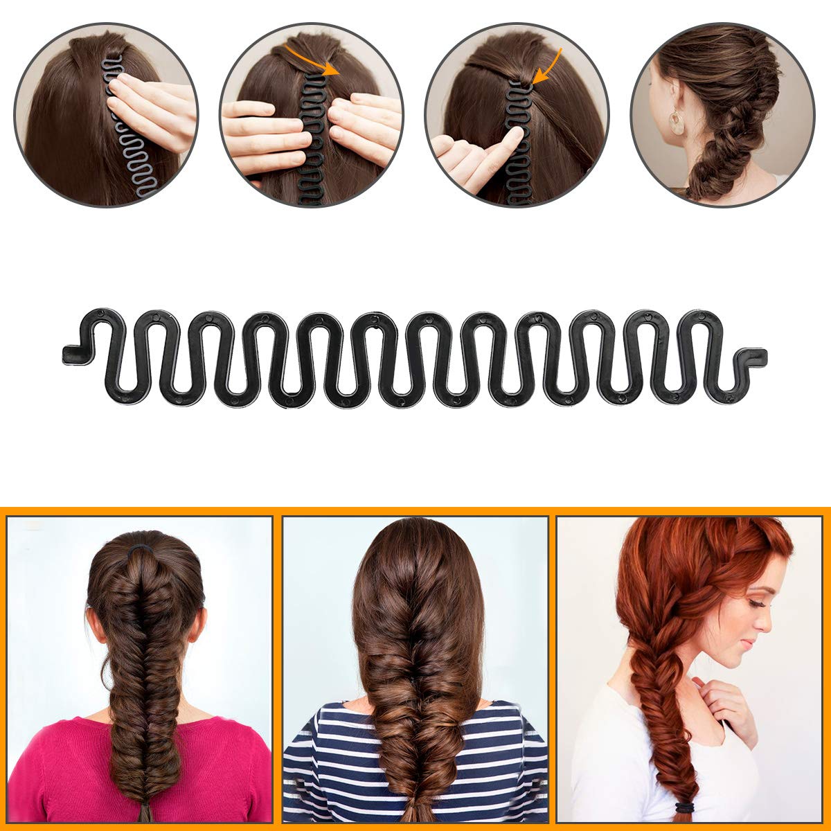 Winkeyes Hair Styling Set - DIY Hair Braiding Tool Kit with Hair Modelling Accessories for Simple and Fast Spiral Braids - Image 2