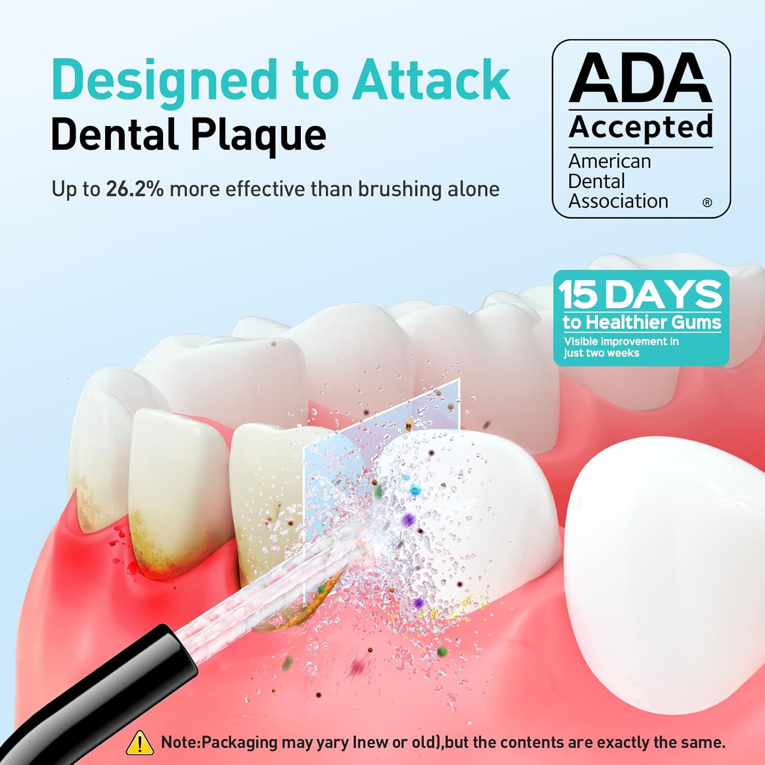 COSLUS Water Dental Flosser Teeth Pick C20: ADA Accepted, Portable Cordless Oral Irrigator 300ML Rechargeable Travel Irrigation Cleaner IPX7 Waterproof Electric Flossing Machine for Teeth, Black - Image 2