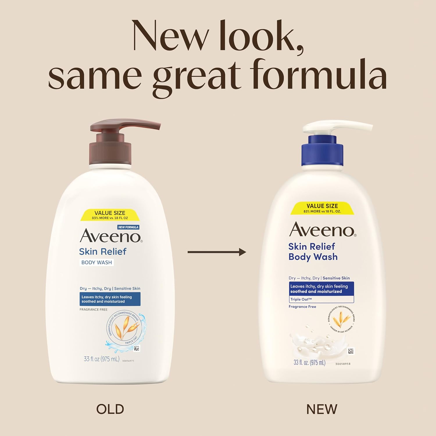 Aveeno Skin Relief Fragrance-Free Body Wash with Triple Oat® Complex, Gentle Daily Cleanser for Sensitive Skin Leaves Itchy, Dry Skin Feeling Soothed & Moisturized, 33 fl. oz - Image 2