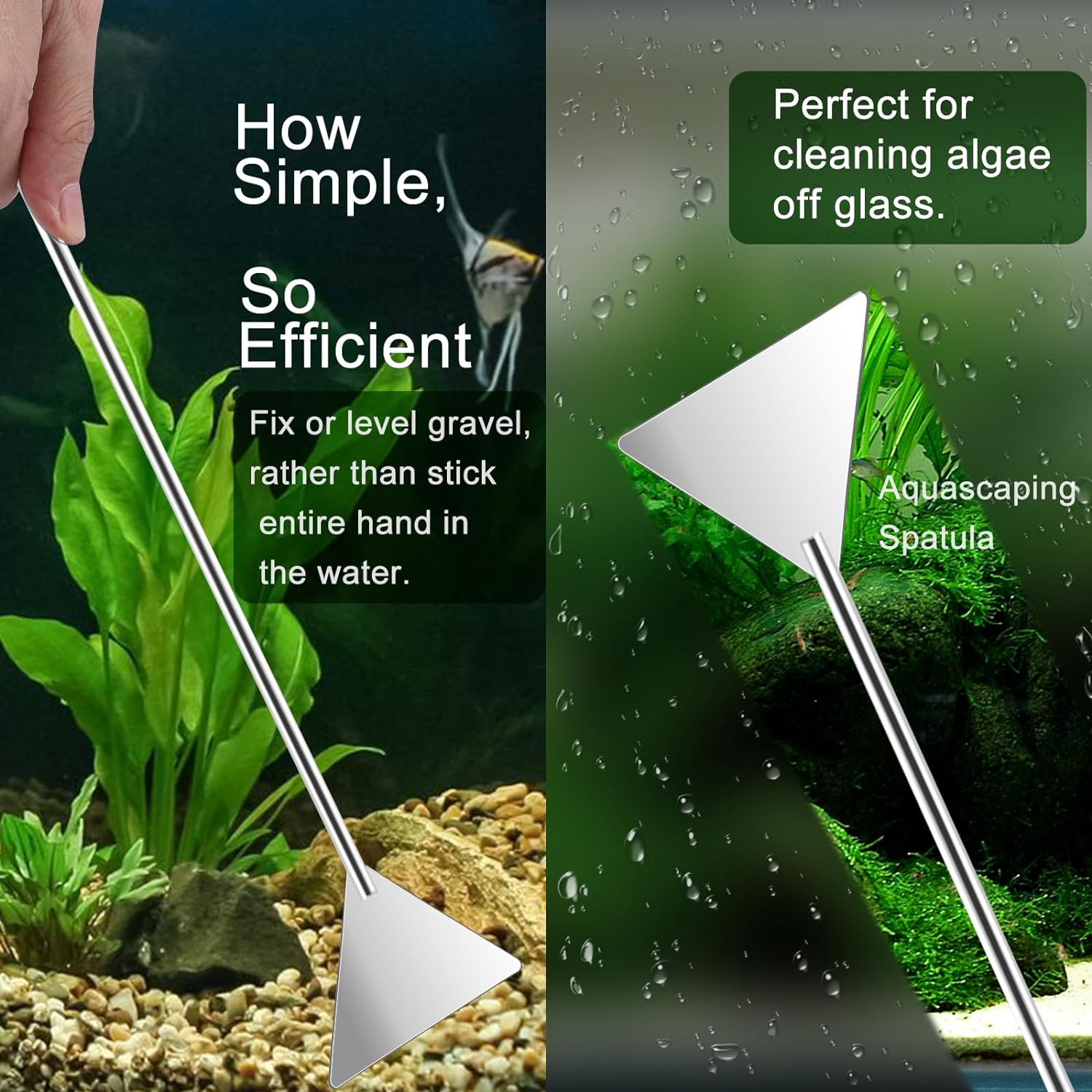 4Pcs Aquascaping Tools, Jeimier Aquascape Kit, Long and Strong Aquarium Tweezers, Scissors, Algae Scraper, Aquarium Plant Tools, Fish Tank Plant Trimming Kit - Image 5