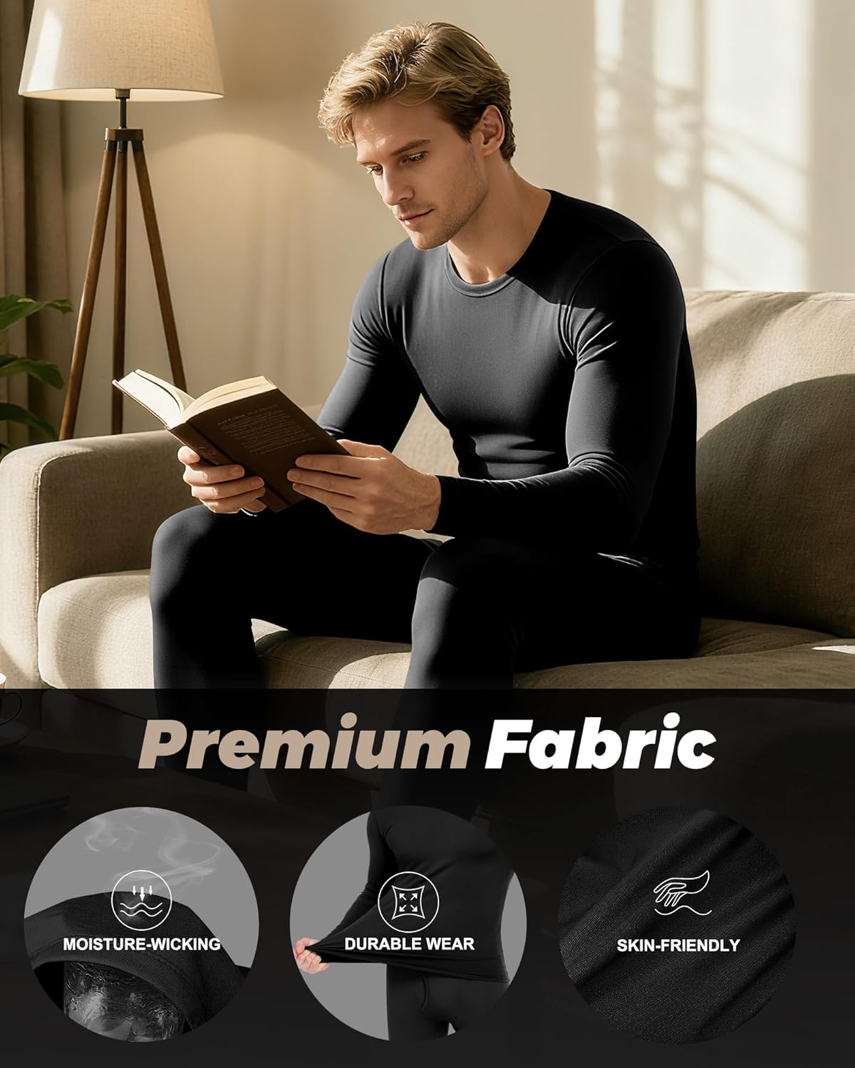 WEERTI Thermal Underwear for Men Long Johns with Fleece Lined Base Layer Men Cold Weather Top Bottom - Image 5