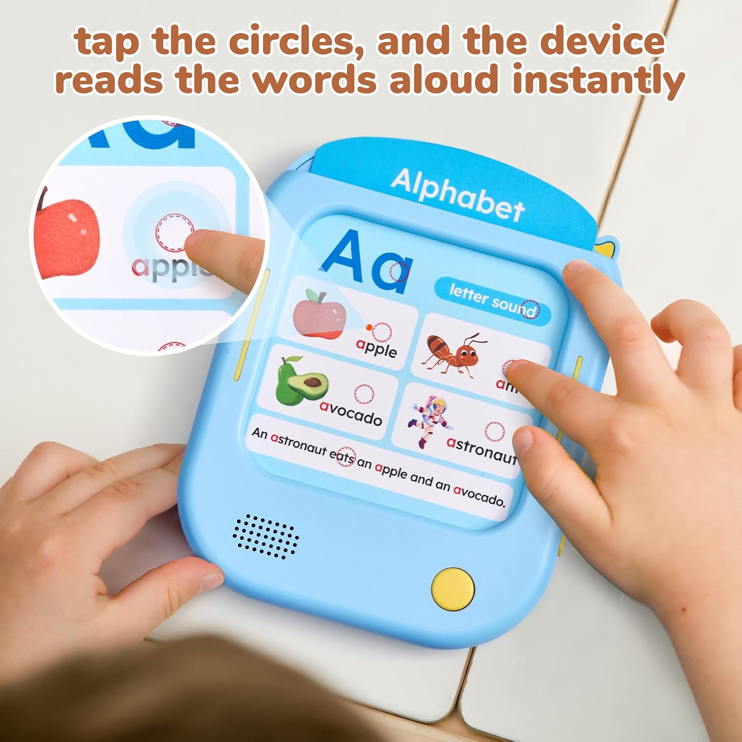 JoyCat Kids Learning Tablet, Phonics Talking Flash Cards, Learn to Read with 156 Pages, 40+ Themes, 600+ Words, 100+ Interactive Games, Screen-Free Toddler Learning Toys Gifts for 2-6 Year Old - Image 3
