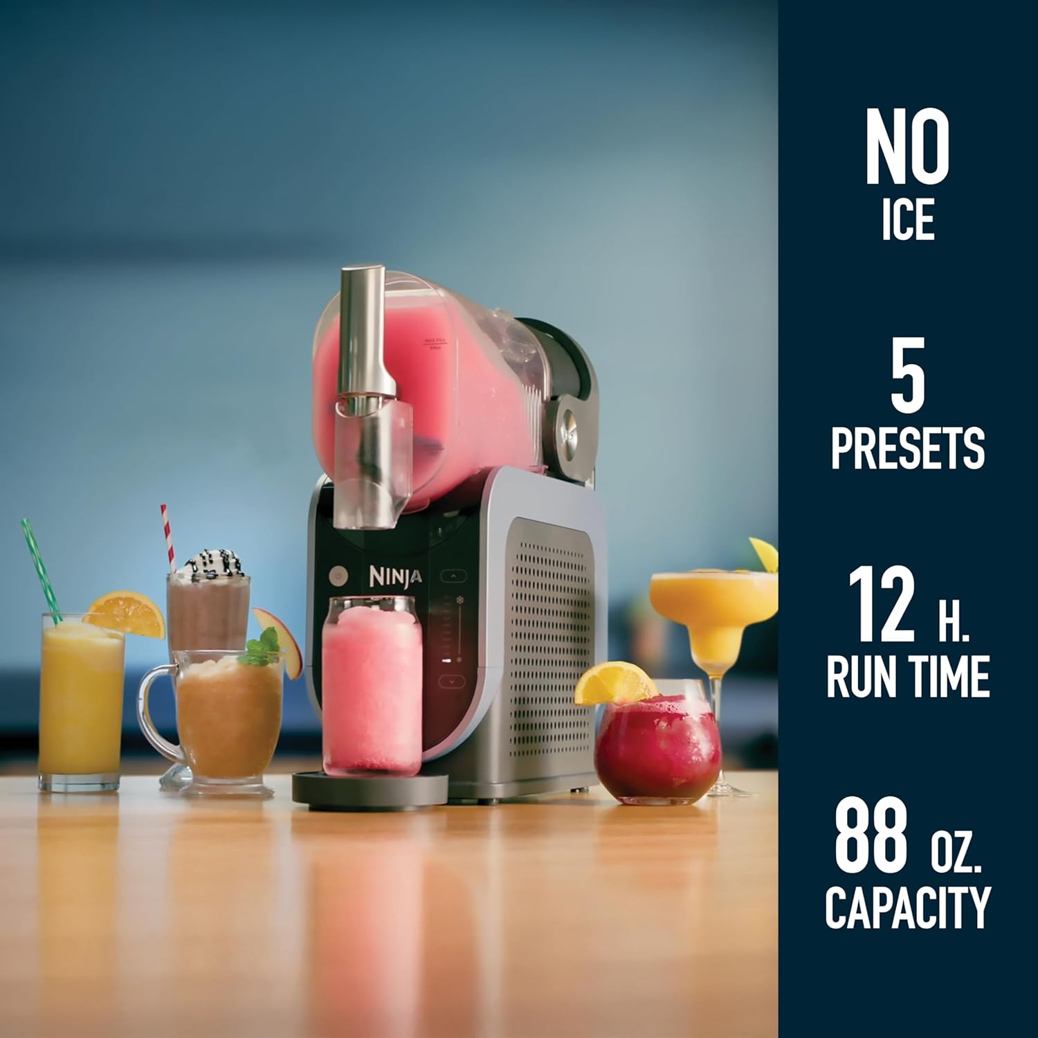 Ninja SLUSHi Frozen Drink & Slushie Machine with RapidChill Technology | 88 oz. Easy Fill Vessel | 5 Preset Programs | Make Margaritas, Frappés, & More | With Dishwasher Safe Parts | Black | FS301 - Image 2