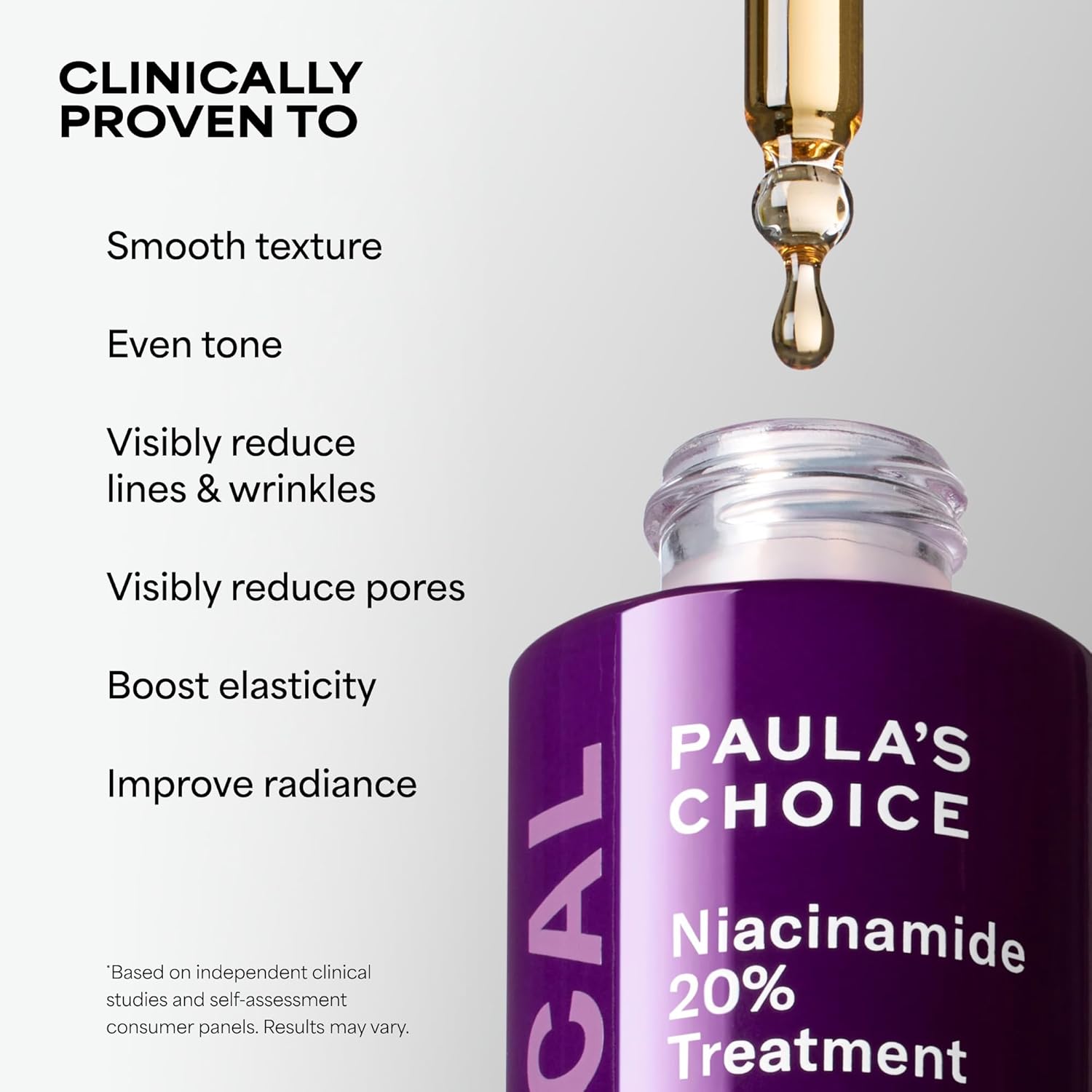 Paula's Choice CLINICAL 20% Niacinamide Vitamin B3 Concentrated Face Serum, Anti-Aging Serum for Face, Treatment for Discoloration & Minimizing Large Pores, Fragrance-Free, 0.67oz - Image 3