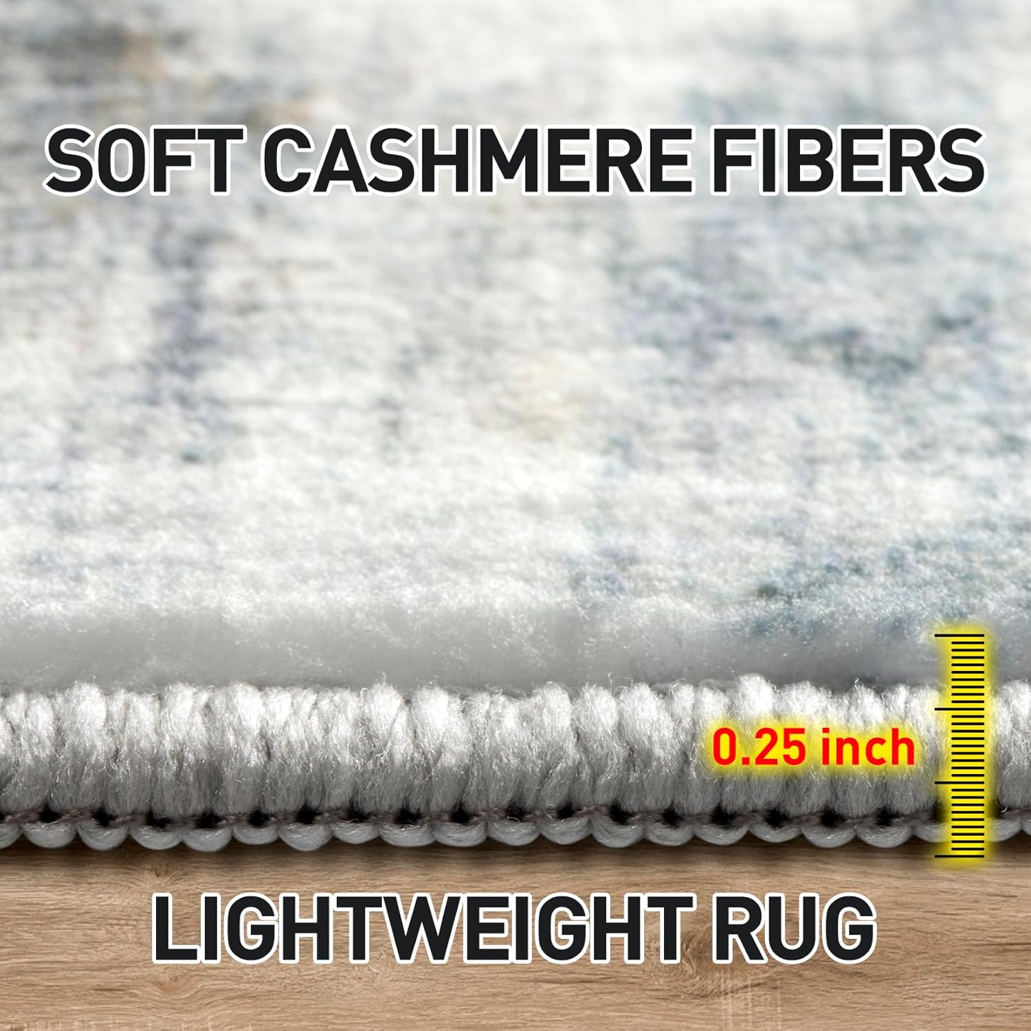 8x10 Area Rugs Washable Rug: Large Modern Abstract Living Room Rug Soft Anti-Skid Thin Carpet Indoor Floor Non-Shedding Carpets for Bedroom Dining Room Farmhouse Nursery Home Office Blue Multi - Image 6