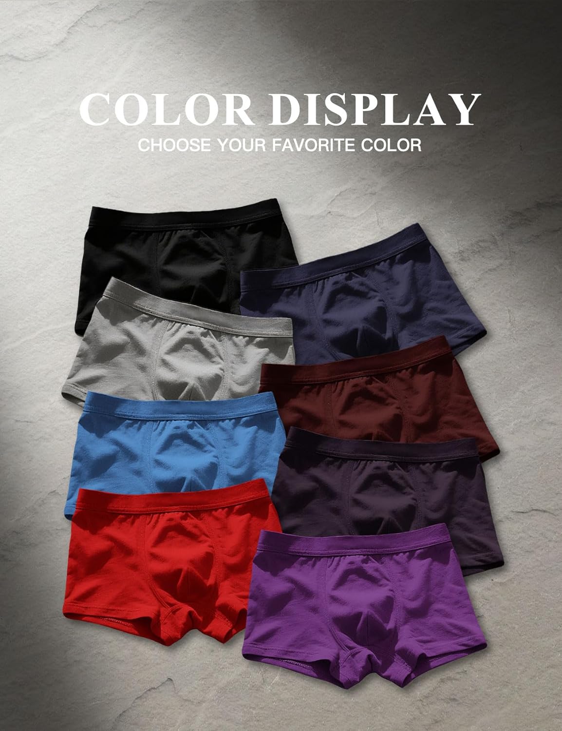 youlehe Men's Underwear Soft Bamboo Viscose Boxer Briefs Stretch Trunks Pack - Image 6