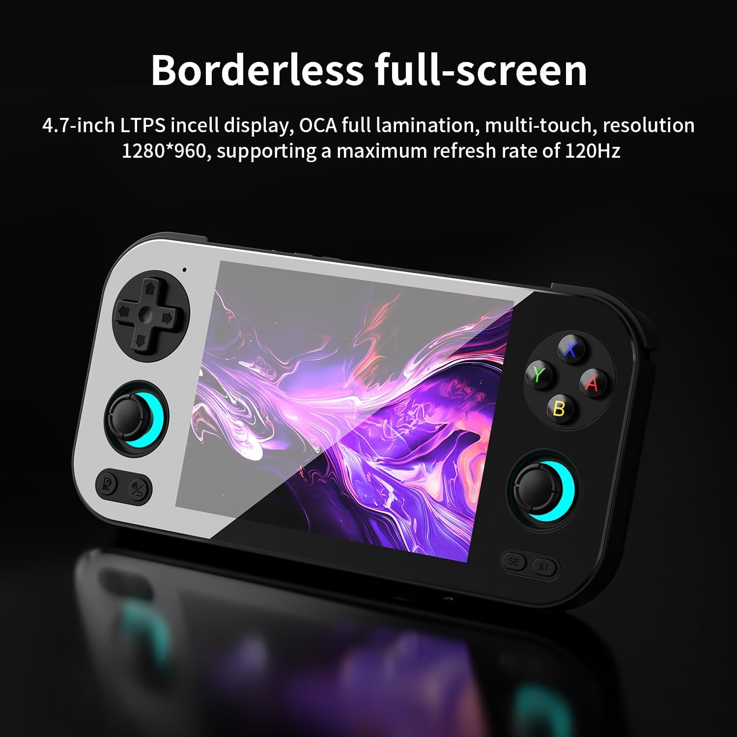 RG476H Retro Game Console Android 13 System Unisoc T820 RG 476H Handheld Game 4.7-inch LTPS Multi-Touch Screen Online Fighting Joystick Supports Output WiFi 5000mAh 8+ 128GB (RG476H-Black-new) - Image 3
