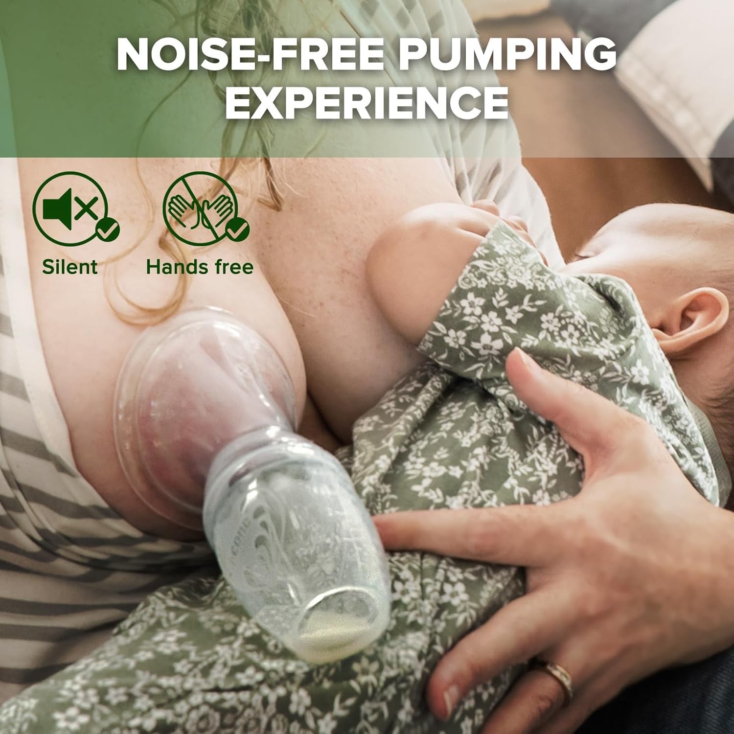 haakaa Manual Breast Pump for Breastfeeding, Silicone, Clear 4oz/100ml - Image 5