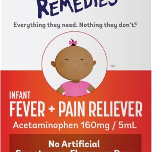 Little Remedies Infant Fever & Pain Reliever with Acetaminophen, Baby Medicine with No Artificial Sweeteners, Flavors or Dyes, Natural Berry Flavor, 2 Fl Oz