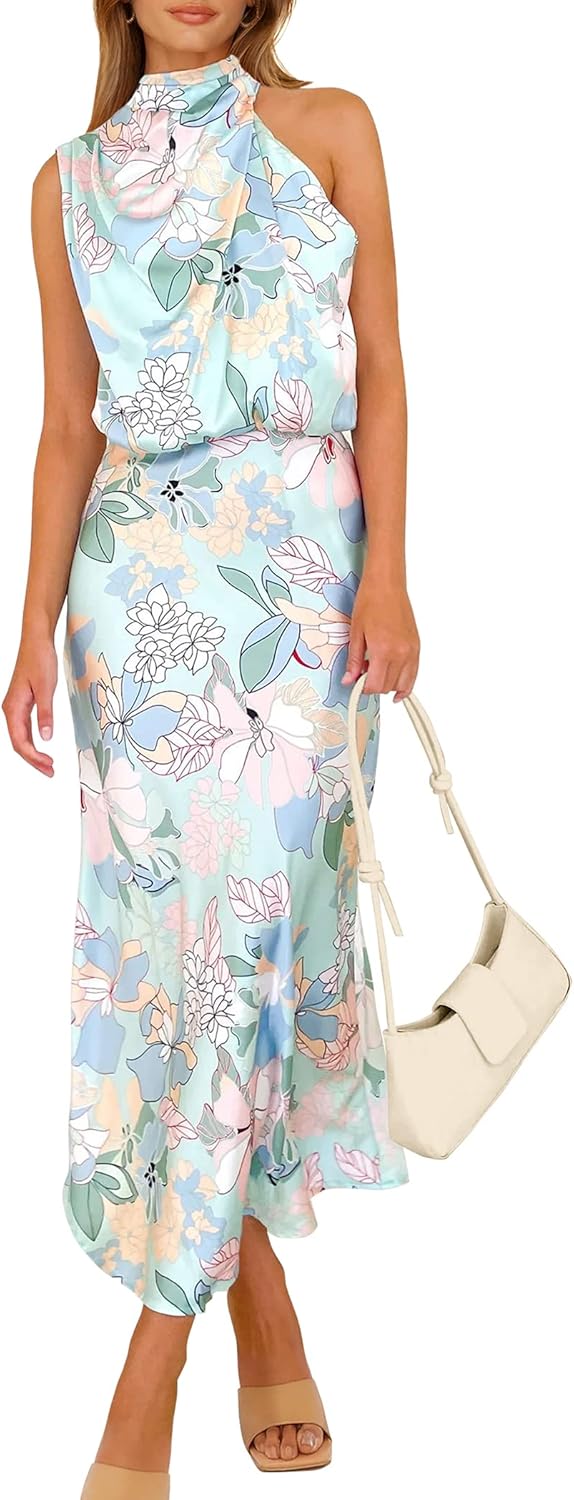 PRETTYGARDEN Women’s 2026 Summer Satin Dress Elegant Sleeveless Mock Neck Cocktail Party Maxi Dresses PRETTYGARDEN Women’s 2026 Summer Satin Dress Elegant Sleeveless Mock Neck Cocktail Party Maxi Dresses
