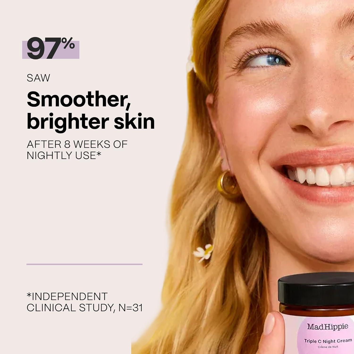 Mad Hippie Triple C Night Cream – Face Moisturizer, Skin-Brightening, Anti-Aging Skin Care with 3 Forms of Vitamin C, 2.1 Oz - Image 4