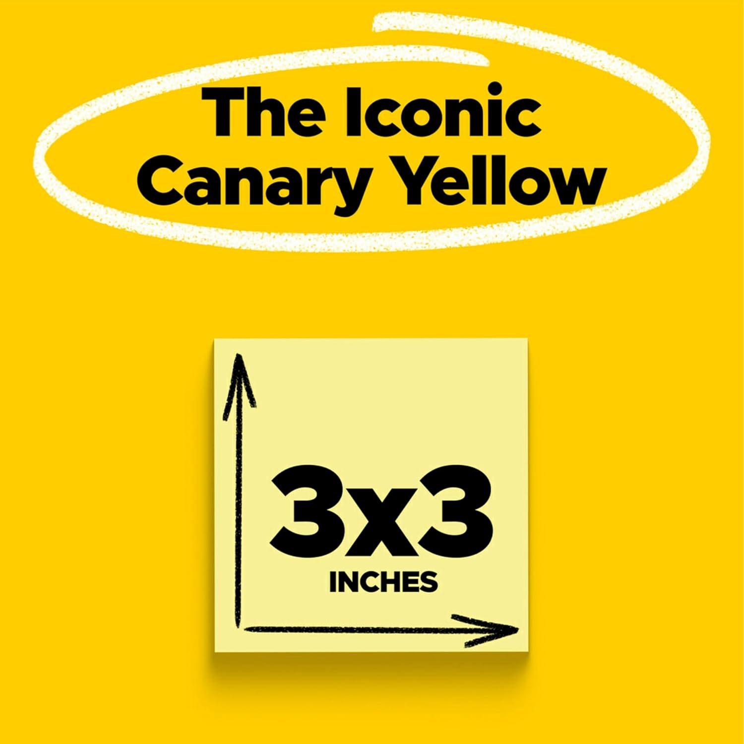 Post-it Super Sticky Notes, 12 Sticky Note Pads, 3 x 3 in., School Supplies, Office Products, Sticky Notes for Vertical Surfaces, Monitors, Walls and Windows, Canary Yellow, 840 Total - Image 2
