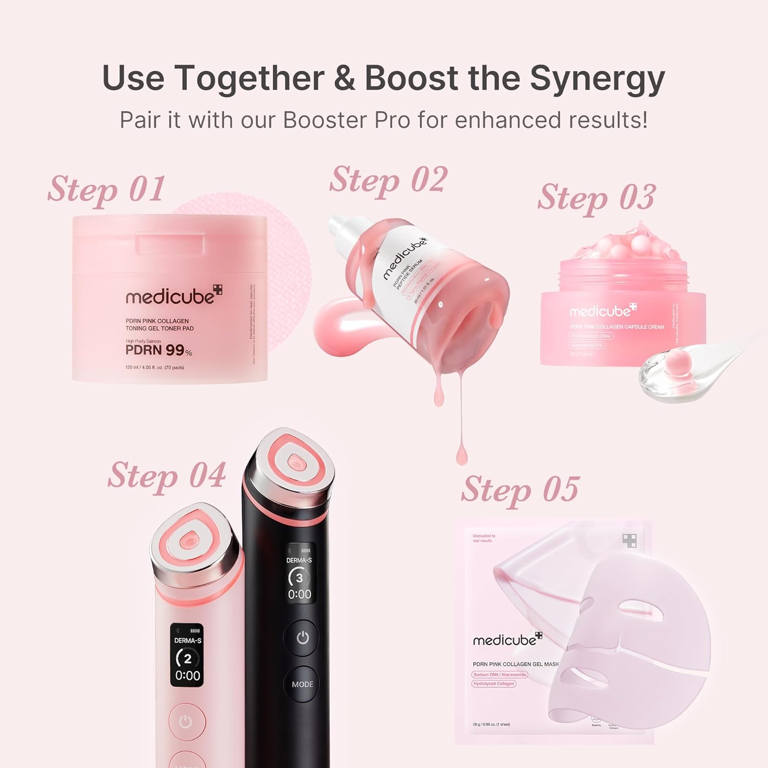 medicube PDRN Pink Peptide Serum with Salmon DNA | Pink Glow Serum with Peptides & Niacinamide for Hydration & Firm-Looking Skin | Uneven Tone Care | Korean Skincare, 1.01 fl. Oz - Image 7