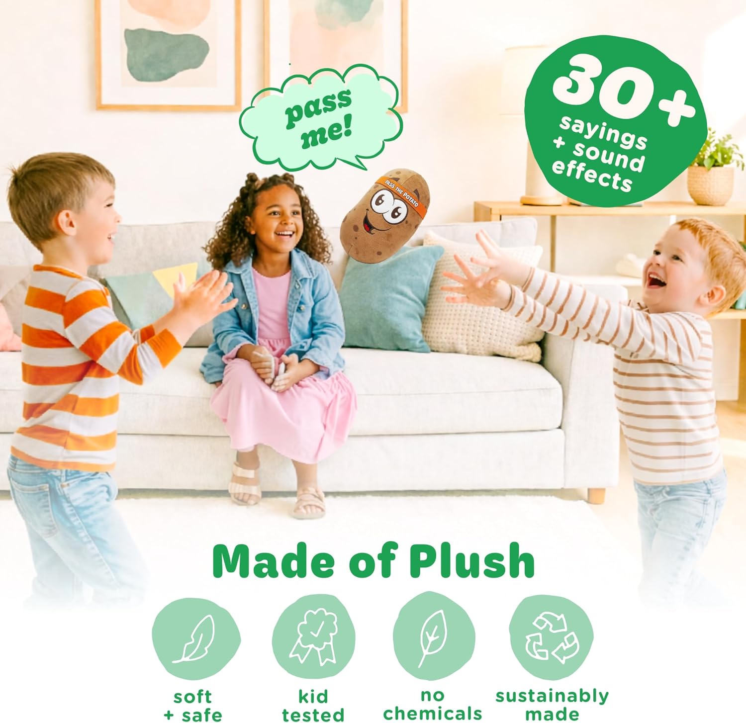 Move2Play, Pass The Potato | Hilariously Wild & Fun Kids Game | Easter Gift for Kids | Easter Basket Stuffer | Indoor/Outdoor Toy for Toddlers & Kids Ages 3-8+ | Summer & Camping Fun - Image 3