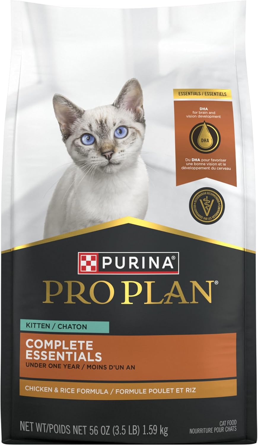 Purina Pro Plan Kitten Dry Food Complete Essentials Chicken and Rice Formula - 3.5 lb. Bag