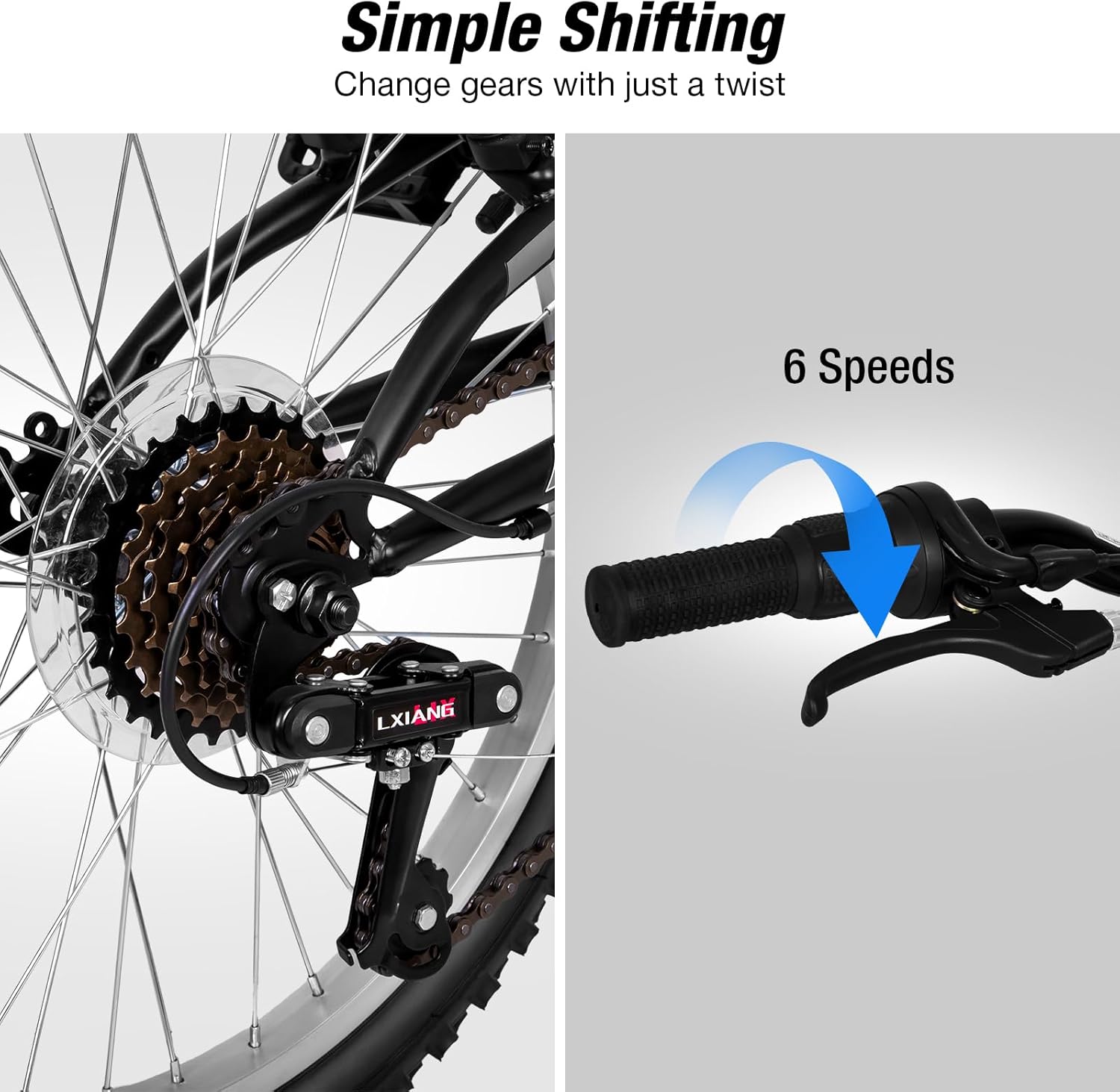 WEIZE Kids Mountain Bike, Kids' Bicycles for 6-14 Years Old Boys Girls with Dual Full Suspension, 6 Speeds Drivetrain, High-Carbon Steel Frame, Ideal for Young Riders and Adventurers - Image 3