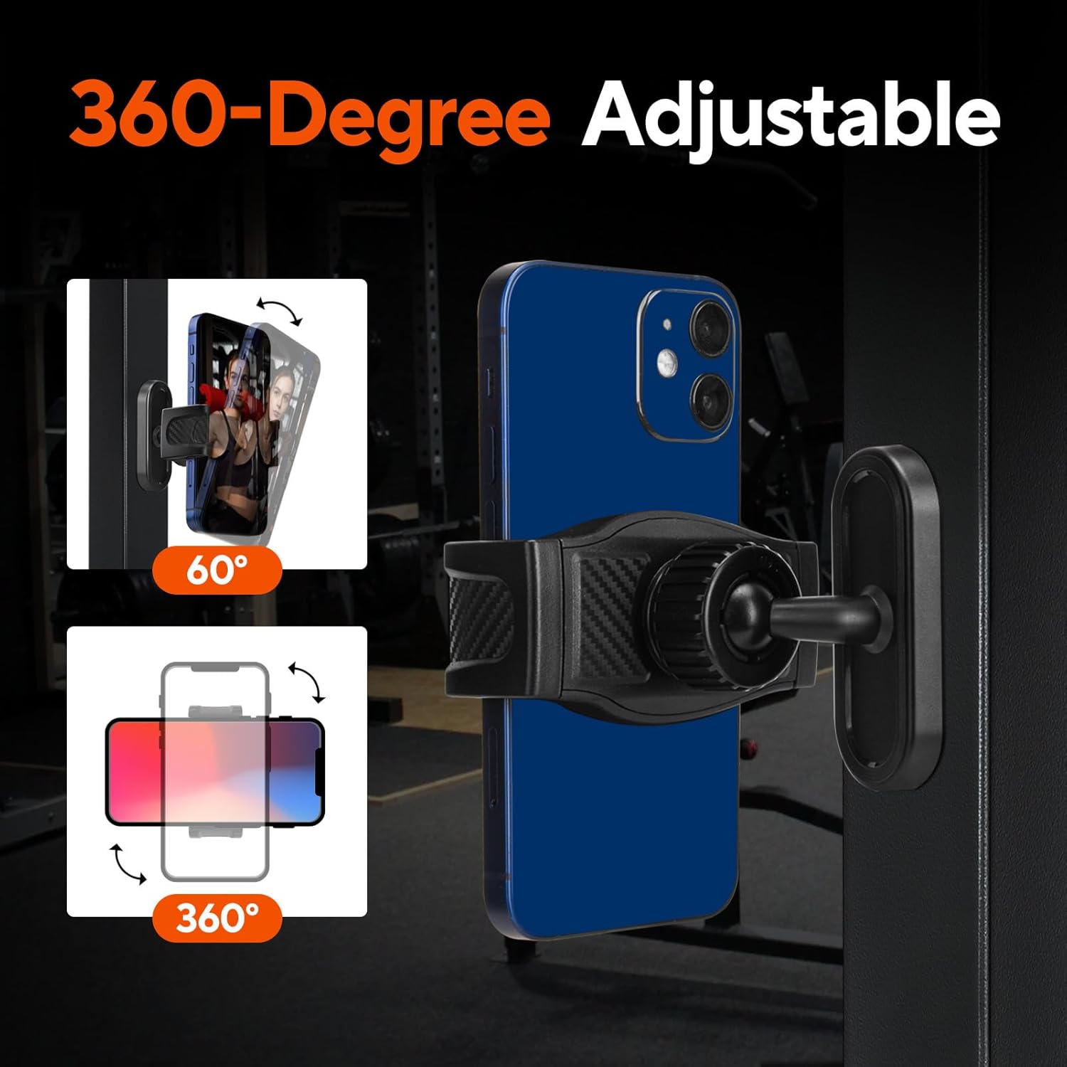 Magnetic Phone Holder for Gym, 360° Adjustable Strong Magnet Base Mount, Universal Magnetic Phone Mount for Workout Recording on All Smartphones - Image 4