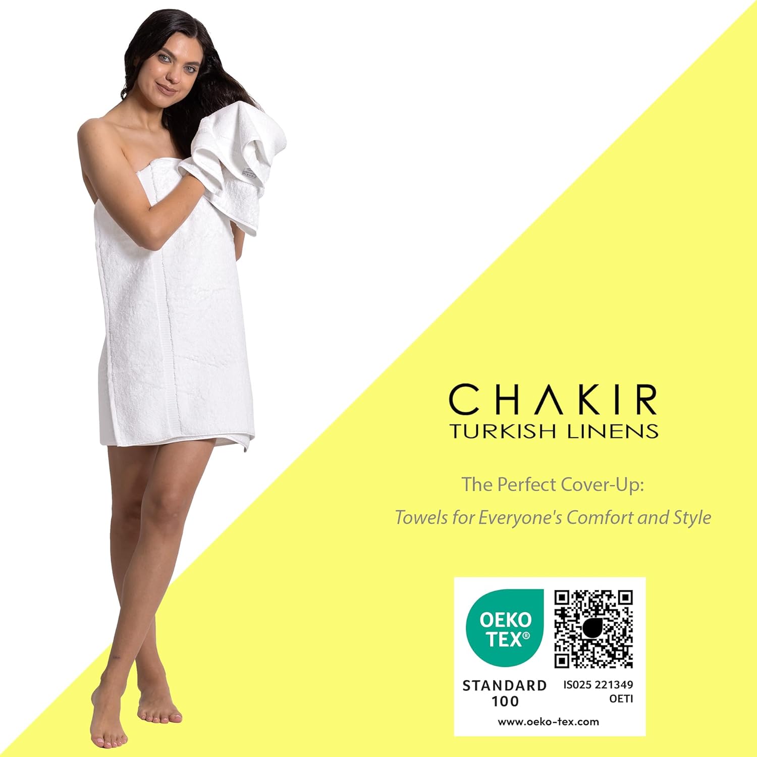 Chakir Turkish Linens 4 Piece Bath Towel Set, 100% Cotton Luxury Turkish Towels for Bathroom, Soft Absorbent Bath Towels, 27 x 54 Inches, White - Image 3