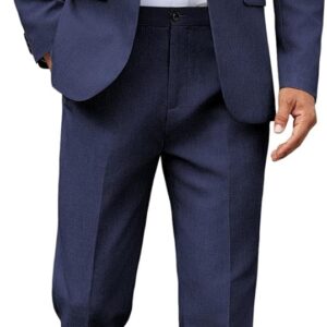 COOFANDY Mens Suit 2 Piece Suit Classic Fit Two Button Blazer Jacket Pants Set Business Wedding Party Suits for Men