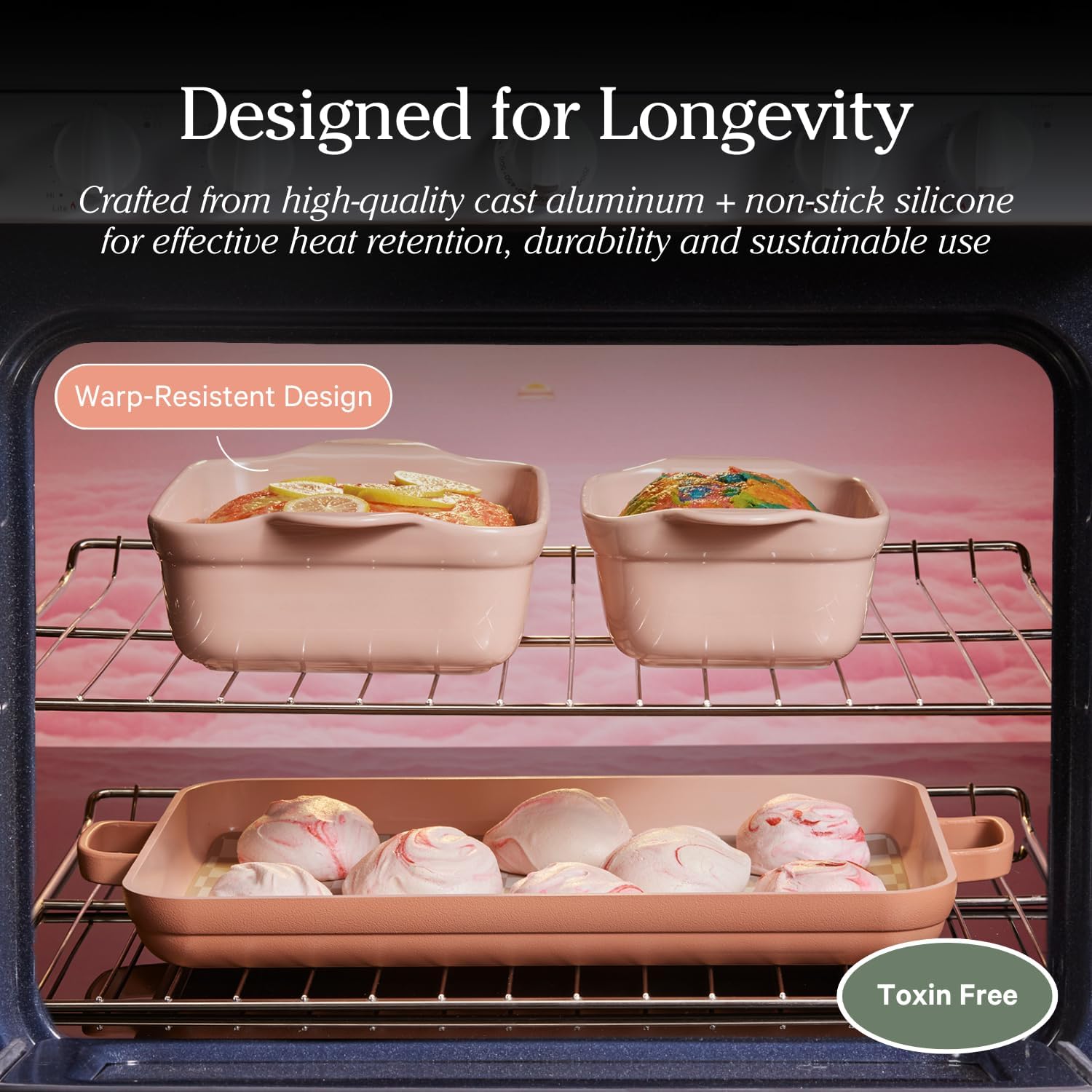 Our Place Bakeware Set | 5-Piece Ceramic Bakeware Collection with Stovetop-to-Oven Griddle Pan | PFAS-Free Non-Toxic Nonstick Pans, Oven Mat & Baking Dishes | Char - Image 5