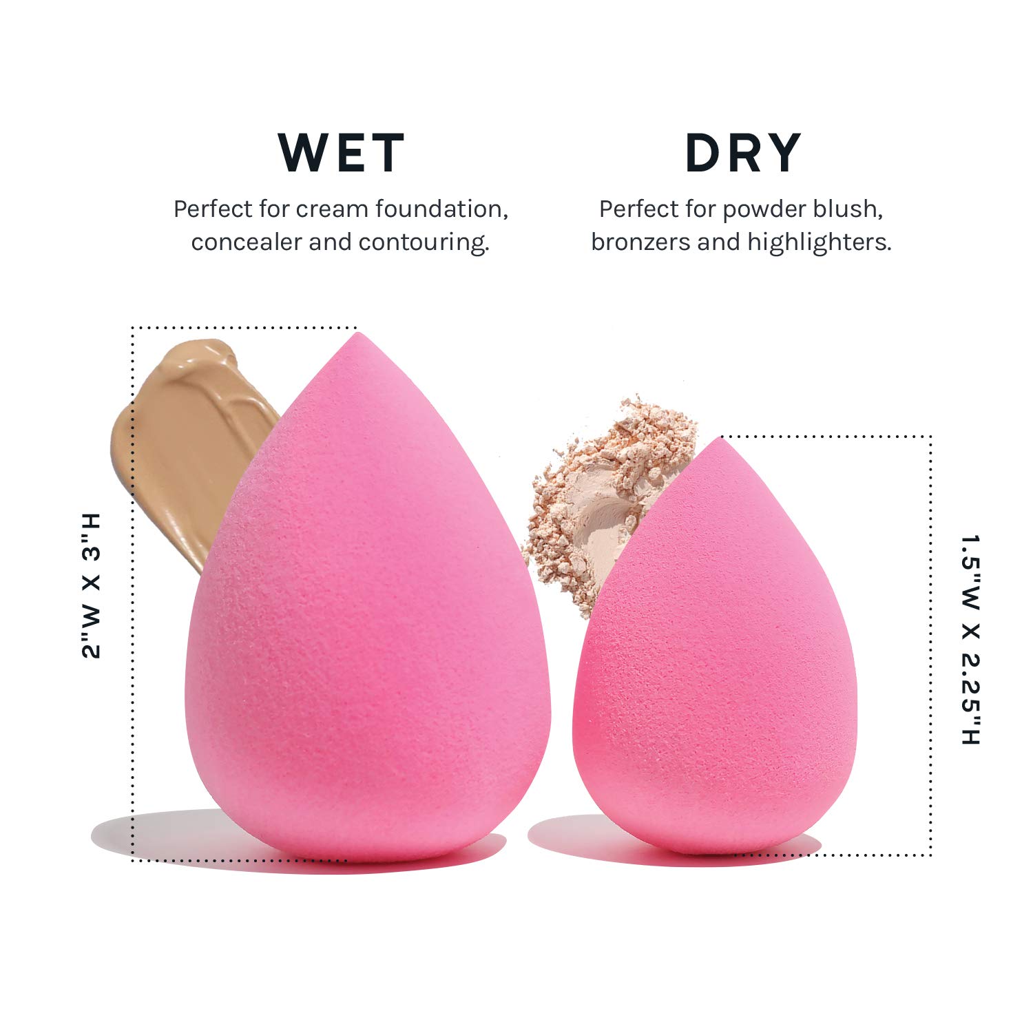 AOA Studio Collection makeup Sponge Set Latex Free and High-definition Set of 6 makeup Wonder blender For Powder Cream and Liquid, Super Soft Wonder Beauty Cosmetic - Image 7