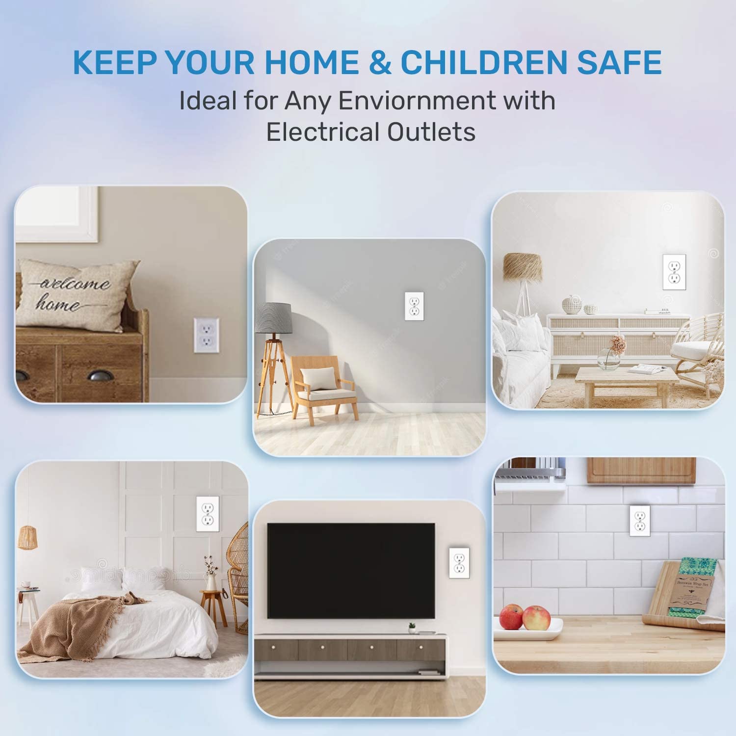 BABY PROOF ME 24 Pack Outlet Covers & Removal Tool Baby Proofing, Provide Shock Prevention and Easy Installation, Safe and Secure Plastic Plug Covers for Power Sockets (24 Outlet Covers) - Image 8