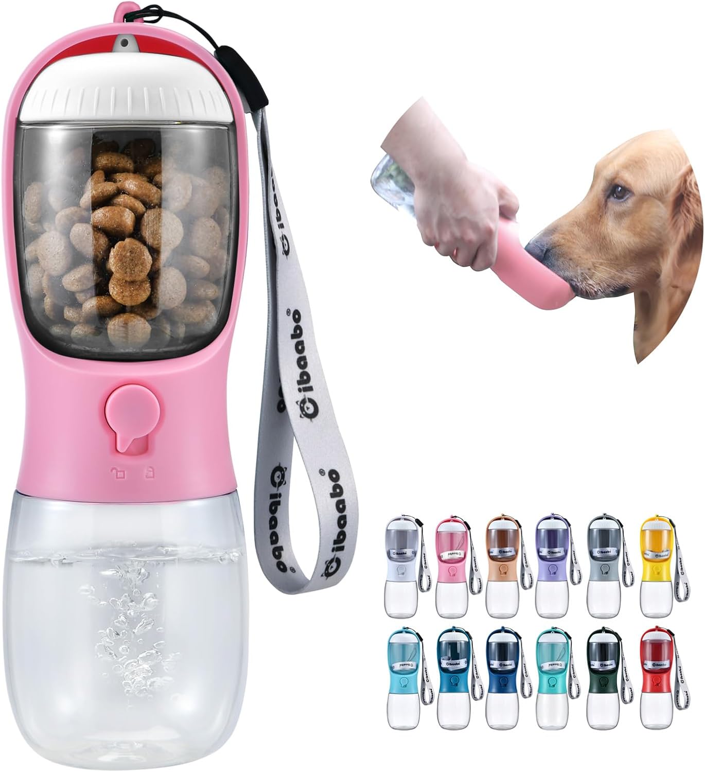Cibaabo Dog Water Bottle with Food Container, Travel Puppy Water Bowl, Portable Pet Dispenser, Girl Dog Mom Gifts Accessories Stuff Essentials Necessities for Yorkie Chihuahua Cat Walking and Hiking Cibaabo Dog Water Bottle with Food Container, Travel Puppy Water Bowl, Portable Pet Dispenser, Girl Dog Mom Gifts Accessories Stuff Essentials Necessities for Yorkie Chihuahua Cat Walking and Hiking