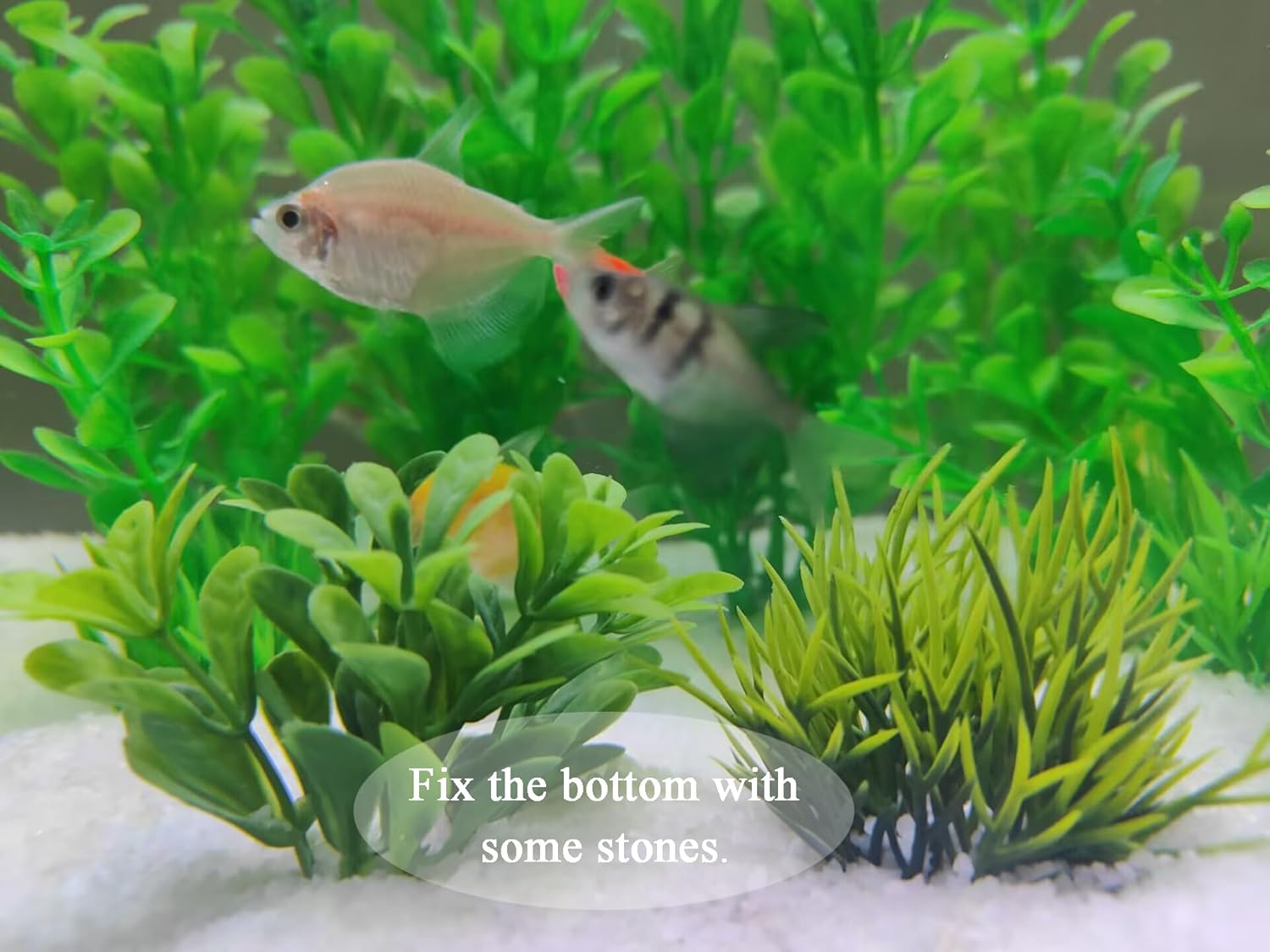 AQUANEAT Artificial Fish Tank Plants, Plastic Aquarium Decorations, Green Accessories, 10pcs - Image 5