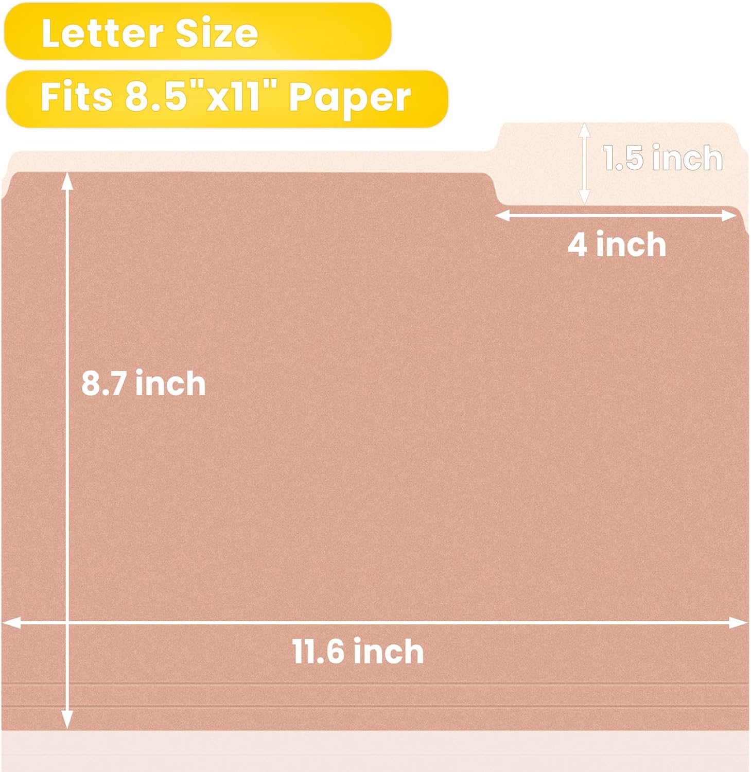 SUNEE File Folders, 30 Pack Manilla Folders 8.5 x 11, Colored File Folders Home Office School Supplies for Documents Files Paper,6 Pastel Colors - Image 2
