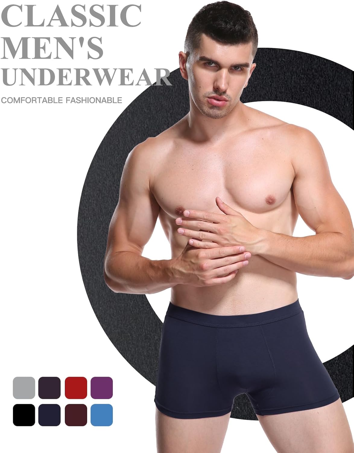 youlehe Men's Underwear Soft Bamboo Viscose Boxer Briefs Stretch Trunks Pack - Image 2