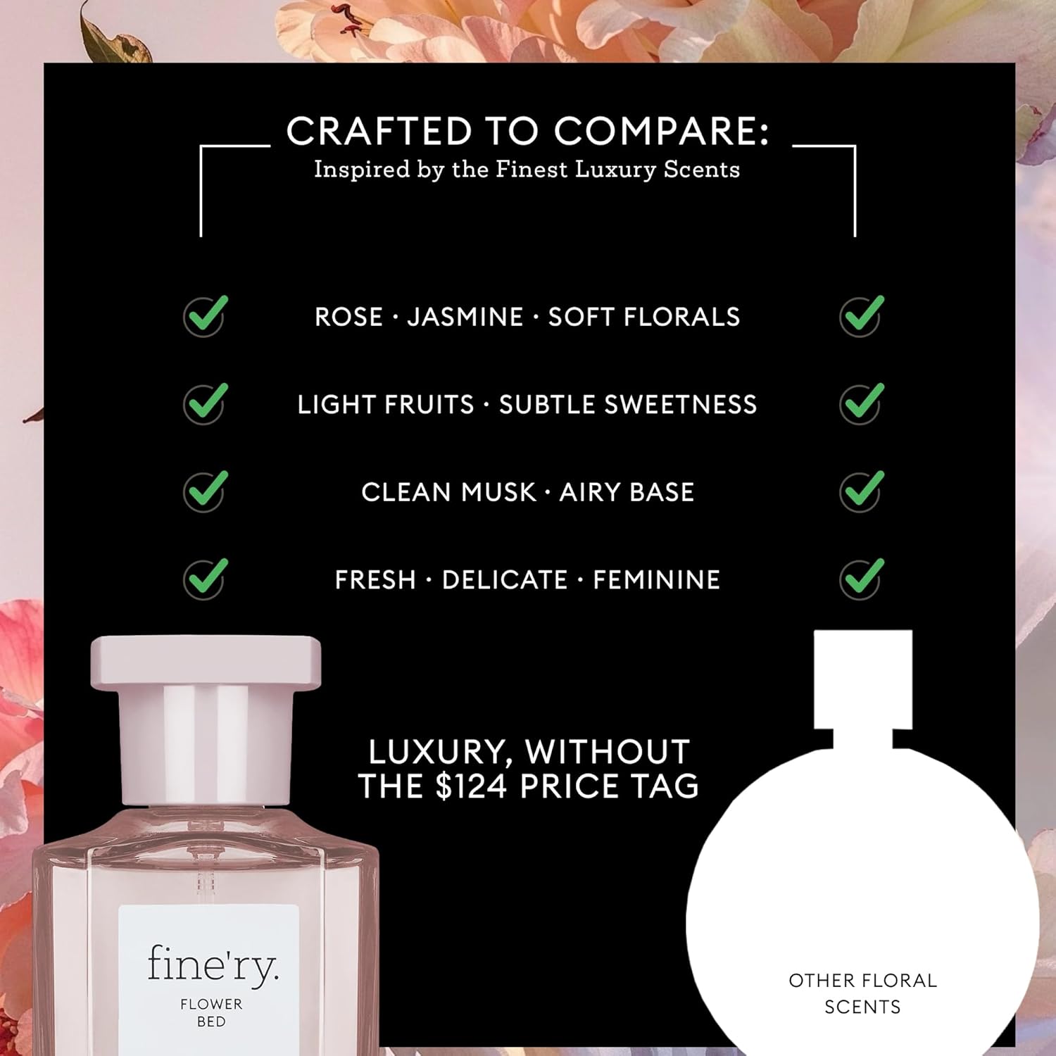 Fine'ry Flower Bed Peony Apple Eau de Parfum - Long-Lasting Perfume for Women - Lush Peony, Green Apple & Blooming Jasmine - Floral, Fresh, Full Size Hair & Body Fragrance, Gift for Her (60mL) - Image 4
