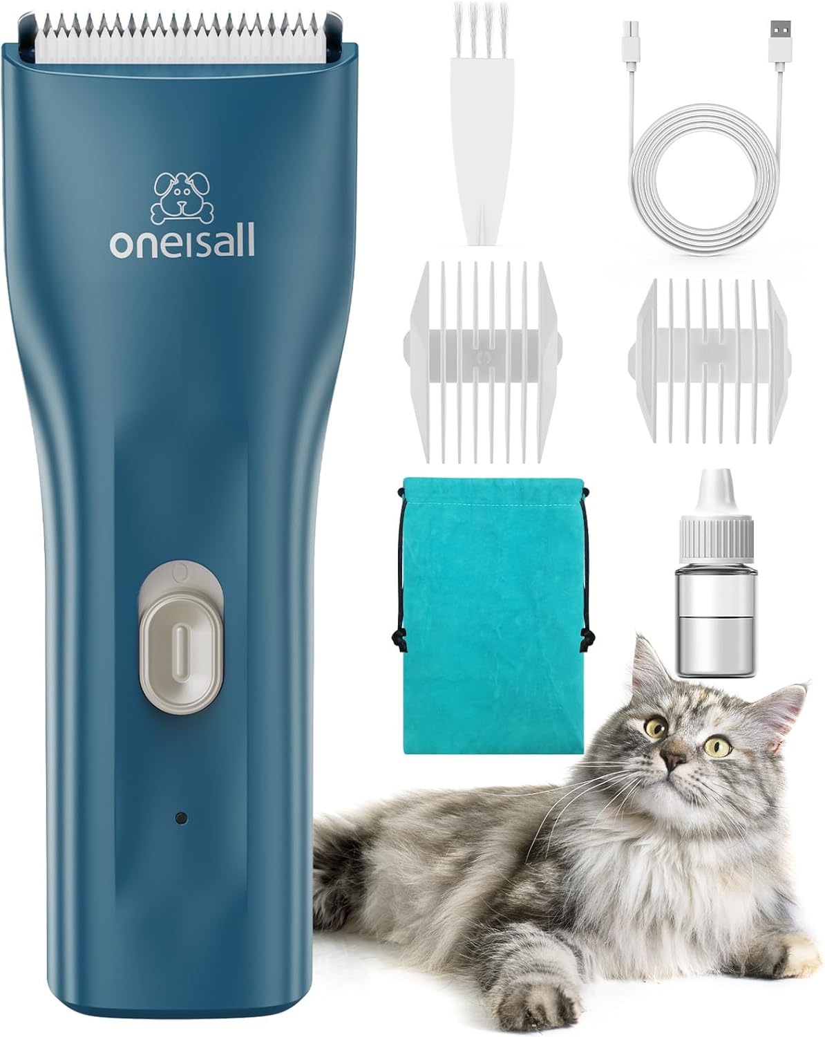 oneisall Pet Clipper for Cat Matted Hair, Pet Shaver for Cats Quiet Pet Clippers Waterproof Cordless Cat Clippers for Matted Long Hair with Storage Bag (Green) oneisall Pet Clipper for Cat Matted Hair, Pet Shaver for Cats Quiet Pet Clippers Waterproof Cordless Cat Clippers for Matted Long Hair with Storage Bag (Green)