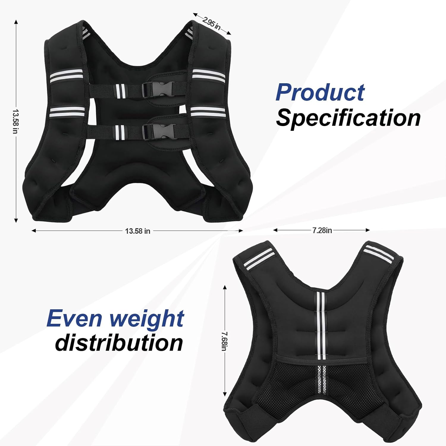 Zikopomi Weighted Vest Woman Man, 6lb/8lb/12lb/16lb/20lb/25lb/30lb Weight Vest with Reflective Stripes for Workout, Strength Training, Running, Fitness, Muscle Building, Weight Loss, Rucking Vest - Image 7