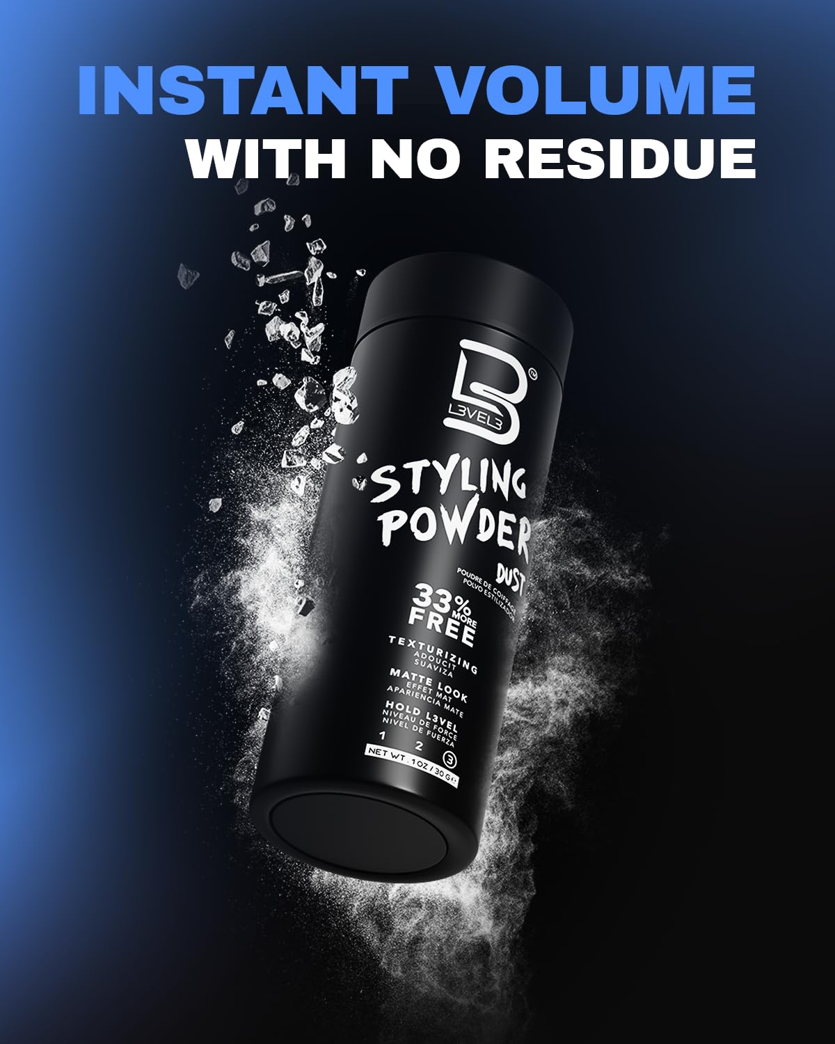 L3 Level 3 Styling Powder - Natural Look Mens Powder - Easy to Apply with No Oil or Greasy Residue (Small - 30 Grams) - Image 3