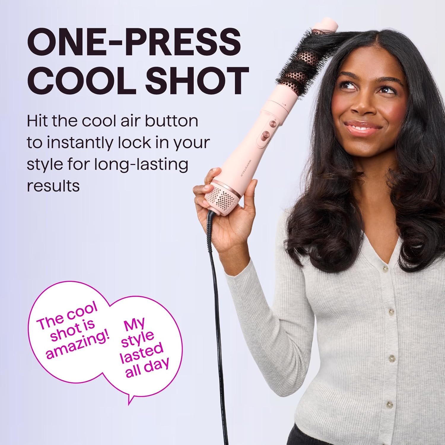 Blow Dryer Brush Set, Wavytalk Air Sculpt 5-in-1 Hot Air Brush Set, Multi Hair Styler for Salon Blowouts, Smooth Curls, Volumizing and Straightening, Sleek and Less Frizz, Pink - Image 6