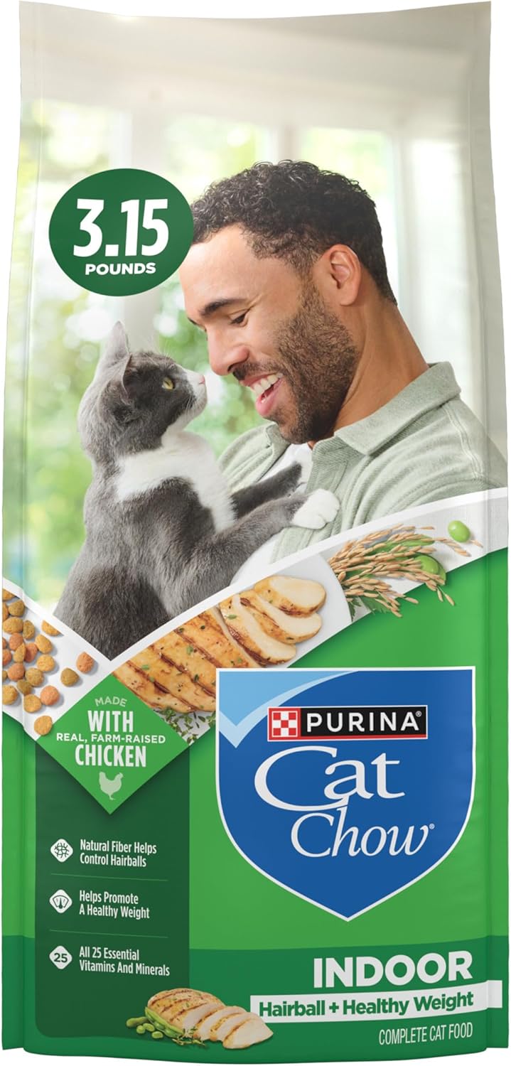 Purina Cat Chow Indoor Healthy Weight and Hairball Dry Cat Food With Chicken – (Pack of 4) 3.15 lb. Bags Purina Cat Chow Indoor Healthy Weight and Hairball Dry Cat Food With Chicken – (Pack of 4) 3.15 lb. Bags