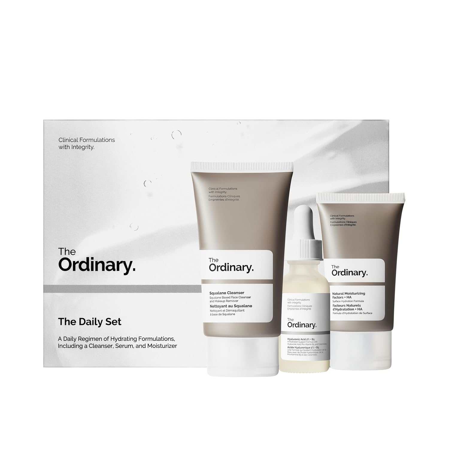 The Ordinary The Daily Set, Daily Skincare Routine with Squalane Cleanser, Hyaluronic Acid 2% + B5, and Natural Moisturizing Factors + HA | Skin Care Set The Ordinary The Daily Set, Daily Skincare Routine with Squalane Cleanser, Hyaluronic Acid 2% + B5, and Natural Moisturizing Factors + HA | Skin Care Set