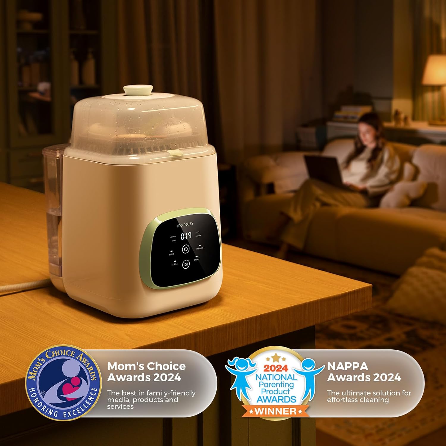 Momcozy KleanPal Pro Baby Bottle Washer, Sterilizer & Dryer - All-in-One Cleaning Machine for Bottles, Pump Parts & Baby Essentials - Time-Saving & Effortless Care - Image 9