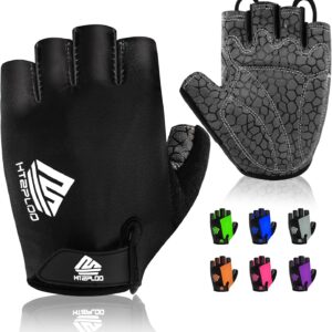 Bike Gloves for Men Women with Anti-Slip Shock-Absorbing Pad, Light Weight Half-Finger Cycling Gloves