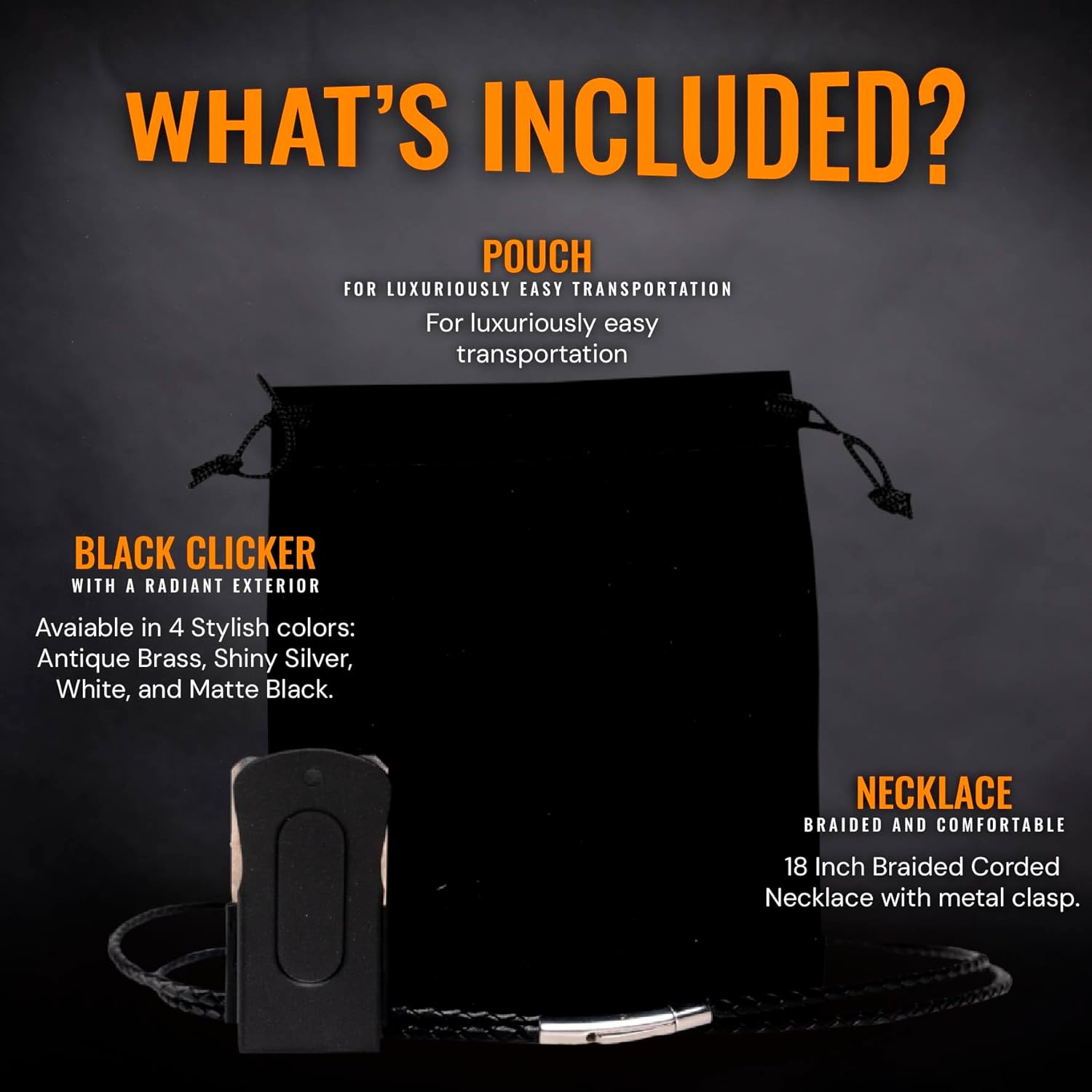 Metal Clickers for Dog Training – Black Dog Clicker for Training with Loud Crisp Sound for Behaviour Reward – Brass Style with Magnetic Clasp and Velvet Pouch – 1 Unit Pet Clicker - Image 5