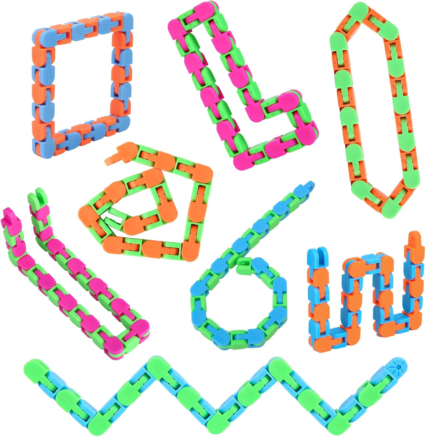 8Pcs 24Links Fidgets Wacky Tracks Fidget Toys for Kids Valentines Day Gifts Classroom Gifts School Easter Stocking Stuffers Plastic Sensory Autism Snap Fidget Click Snake Toys for Adults Travel 11inch 8Pcs 24Links Fidgets Wacky Tracks Fidget Toys for Kids Valentines Day Gifts Classroom Gifts School Easter Stocking Stuffers Plastic Sensory Autism Snap Fidget Click Snake Toys for Adults Travel 11inch