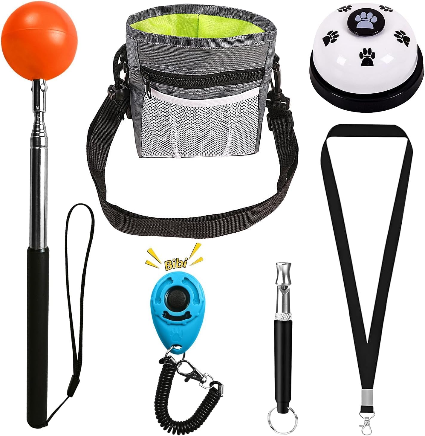 Pet Training Kit -Target Stick,Training Clicker,Whistle,Bell,Treat Pouch- Dog Training Equipment Tools, Agility Training Lure Course For Dogs,Cat Toilet Trainer Kit, Kitten Puppy Behavior Aids Trick Pet Training Kit -Target Stick,Training Clicker,Whistle,Bell,Treat Pouch- Dog Training Equipment Tools, Agility Training Lure Course For Dogs,Cat Toilet Trainer Kit, Kitten Puppy Behavior Aids Trick