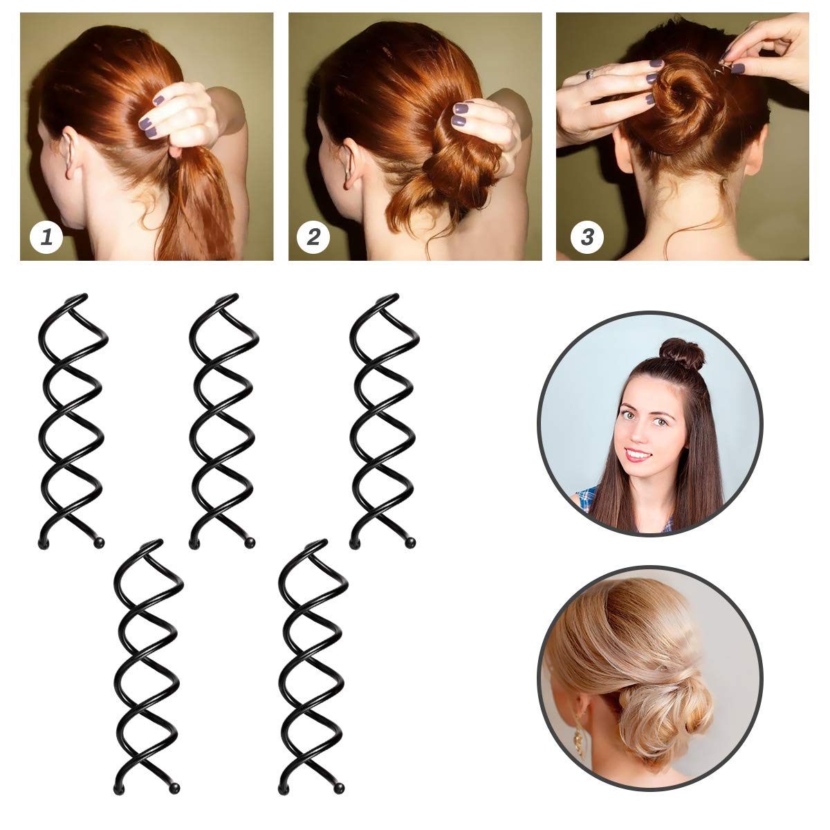 Winkeyes Hair Styling Set - DIY Hair Braiding Tool Kit with Hair Modelling Accessories for Simple and Fast Spiral Braids - Image 3