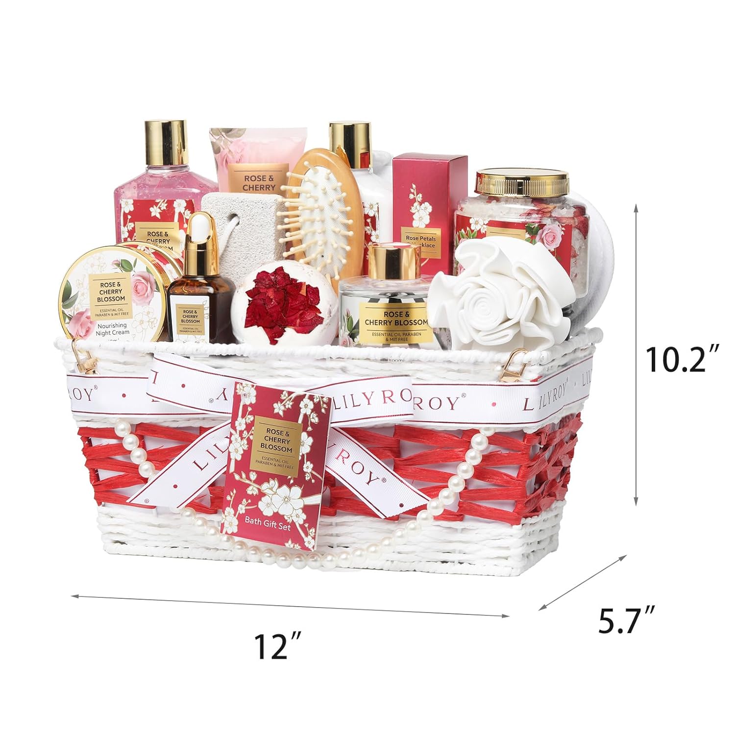 Gifts for Women - Rose Spa Gift Basket for Women, Bath and Body Gift Basket Sets for Mom, Skin Care Set for Women | Spa Kit, Gifts for Christmas, Valentines Day, Birthday, Mother‘s Day - Image 7
